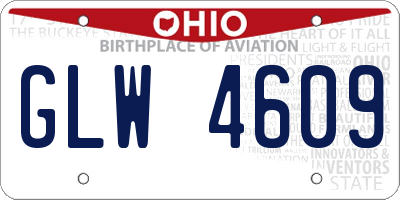 OH license plate GLW4609