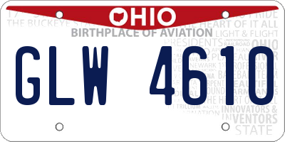 OH license plate GLW4610