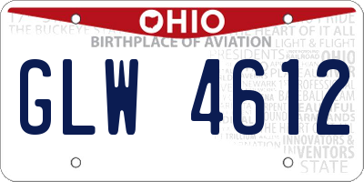 OH license plate GLW4612