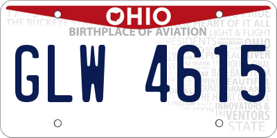OH license plate GLW4615