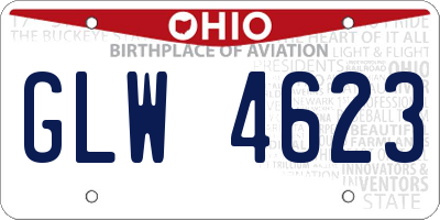 OH license plate GLW4623