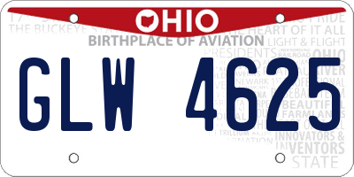 OH license plate GLW4625