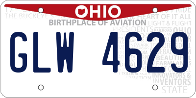 OH license plate GLW4629
