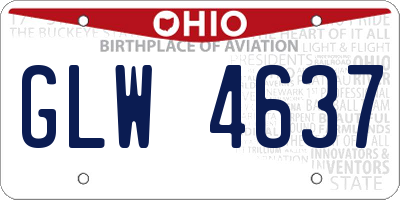 OH license plate GLW4637
