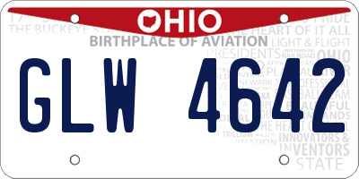 OH license plate GLW4642
