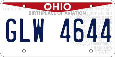 OH license plate GLW4644
