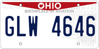 OH license plate GLW4646