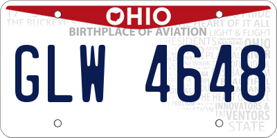 OH license plate GLW4648