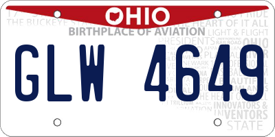 OH license plate GLW4649