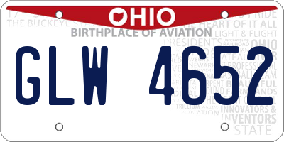 OH license plate GLW4652