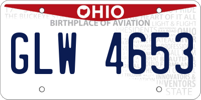 OH license plate GLW4653