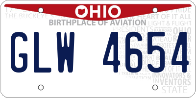 OH license plate GLW4654