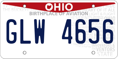 OH license plate GLW4656