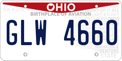 OH license plate GLW4660