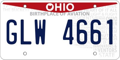 OH license plate GLW4661