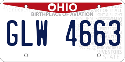 OH license plate GLW4663