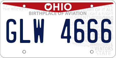 OH license plate GLW4666
