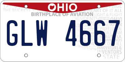 OH license plate GLW4667