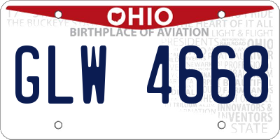 OH license plate GLW4668