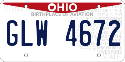 OH license plate GLW4672