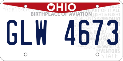 OH license plate GLW4673