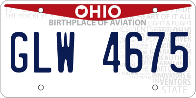 OH license plate GLW4675