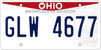 OH license plate GLW4677