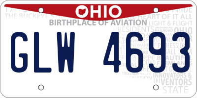 OH license plate GLW4693