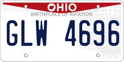 OH license plate GLW4696