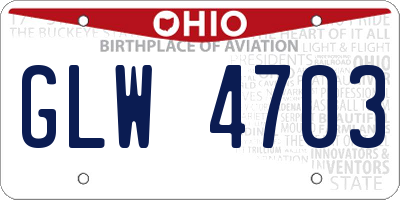 OH license plate GLW4703