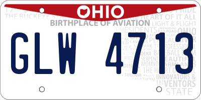 OH license plate GLW4713