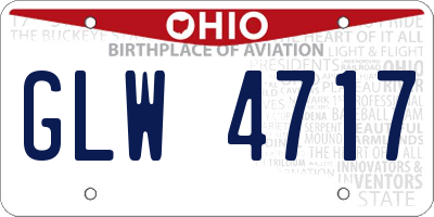 OH license plate GLW4717