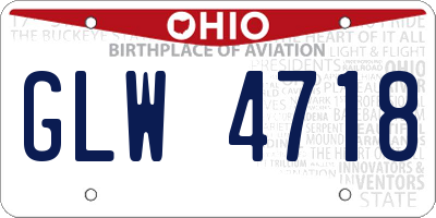 OH license plate GLW4718