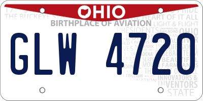 OH license plate GLW4720