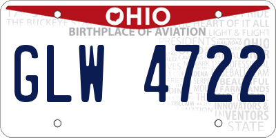 OH license plate GLW4722