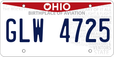 OH license plate GLW4725