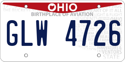OH license plate GLW4726