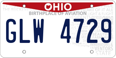 OH license plate GLW4729