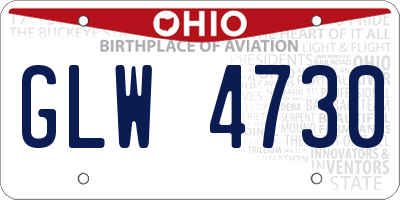 OH license plate GLW4730
