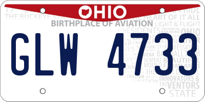 OH license plate GLW4733