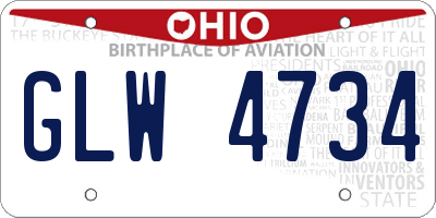 OH license plate GLW4734