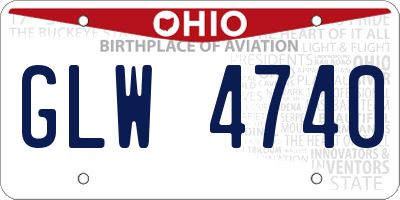 OH license plate GLW4740