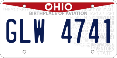OH license plate GLW4741