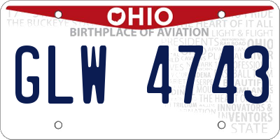 OH license plate GLW4743