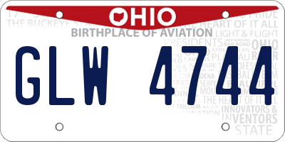 OH license plate GLW4744
