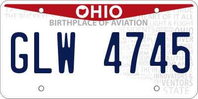 OH license plate GLW4745