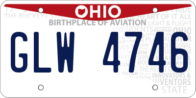 OH license plate GLW4746