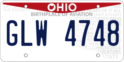 OH license plate GLW4748