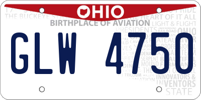 OH license plate GLW4750
