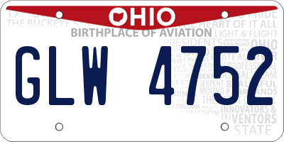 OH license plate GLW4752